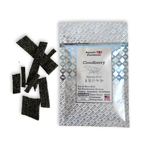 Aquatic Provisions Cloudberry Shrimp Feed, Snowflake Hybrid Style Shrimp Food for Neocaridina and Caridina with Chlorella and Rice Hulls, 0.35 oz (10g)