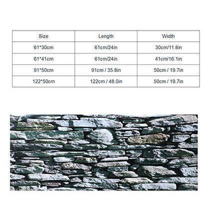 Aquarium Background Poster Fish PVC Sticker Stonewalling Pattern Self Adhesive Wallpaper Aquarium Glass Sticker Decorative (91 * 50cm)