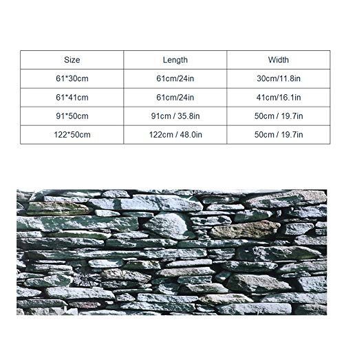 Aquarium Background Poster Fish PVC Sticker Stonewalling Pattern Self Adhesive Wallpaper Aquarium Glass Sticker Decorative (61 * 30cm)