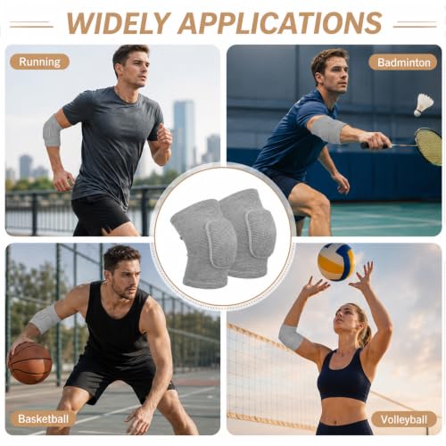1Pair Arm Brace Pads, Elbow Protector with Thicken Sponge Pad Breathable - color: Gray