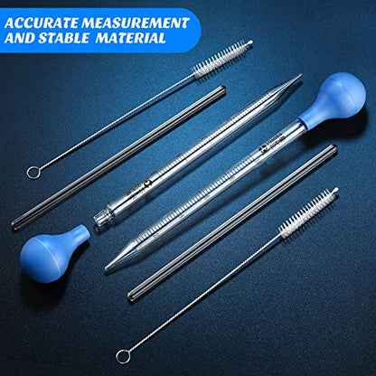 Weewooday Glass Droppers Pipettes Graduated Lab Dropper Glass Liquid Pipette with Big Rubber Hats 20 cm Stir Rod Washing Brush Transfer for Liquid Essential Oil(8 Pieces,Blue,10 ml) - color: Blue, size: 10 ml