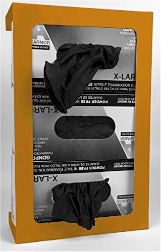 Wall Mounted Triple Capacity Disposable Glove Box Holder/Dispenser. 18 Gauge Steel, Black