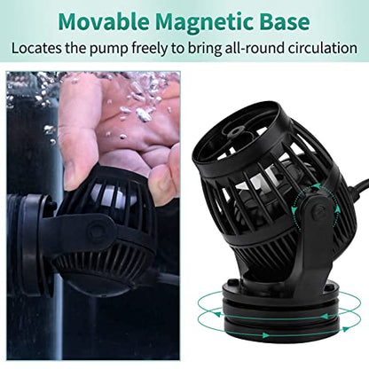 Uniclife Aquarium Wave Maker for 30-60 Gallon Fish Tanks 1058 GPH Adjustable Circulation Pump with Controller and Strong Magnetic Suction Base Submersible Power Head for Fresh and Salty Water - size: 30-60 Gallon
