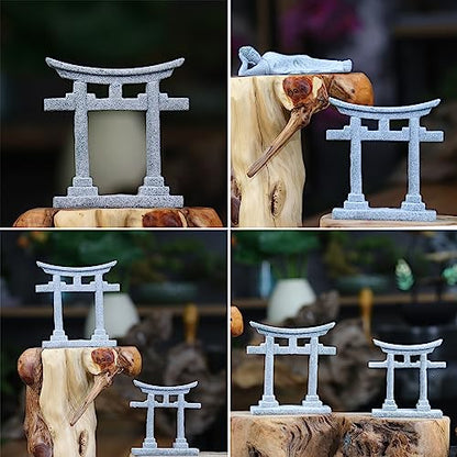 Fish Tanks Decoration Aquariums Japanese Torii Gate Ornament Garden Landscape Hideouts Cave House Dollhouse Accessories, 7.1x2.3x8.3cm - size: 7.1x2.3x8.3cm