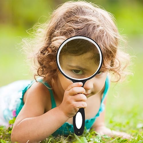 Large Magnifying Glass, 10X Magnifying Glasses for Reading Hobbies Applied to Science Books Hobby Observation Premium Soft Hand Shank Magnifier for Seniors - color: White