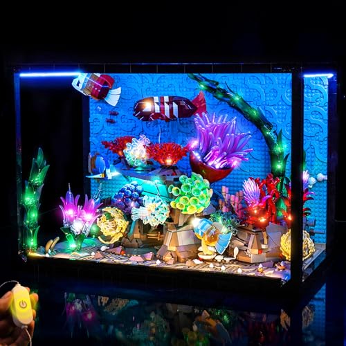 LocoLee Light kit Compatible with Lego 10366 Tropical Aquarium - No Model Only Light, Touch Dimmer Switch Lighting Accessories for Lego Icons Aquarium 10366 Fish Tank (Standard Version)