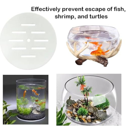 2PCS Round Aquarium Cover Lid Clear Acrylic 7.5 Inch Aquarium Fish Tank Anti Jump Lid for Turtles Reptiles Shrimps