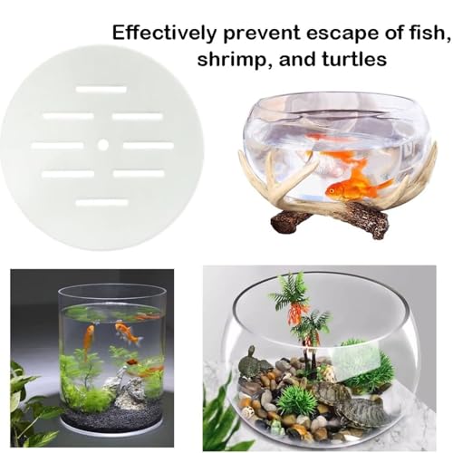 Tyenaza 2PCS Round Aquarium Cover Lid, Clear Acrylic 7.5 Inch Aquarium Fish Tank Anti Jump Lid for Turtles Reptiles Shrimps