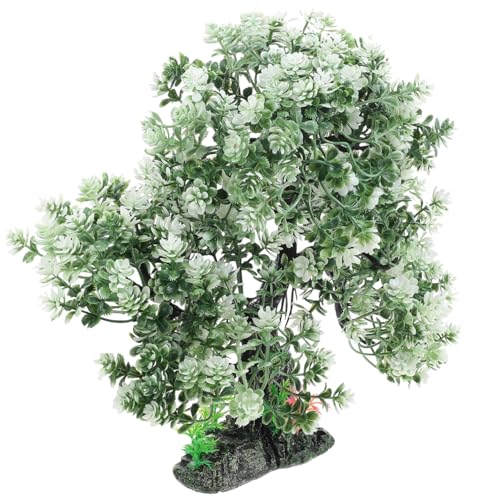 10 Inch Artificial Aquarium Tree Resin Fish Tank Decor Plastic Water Plant for Home Fish Tank Landscape Decoration