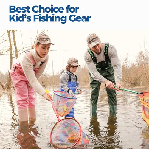 Kids Fishing Net - Extendable Telescopic Landing Net for Boy Girl Children Catching Small Fish Crab Shrimp Minnow Dragonfly Beach Pier Lake River Ocean - color: Style 1 (2 Pack, Blue + Blue)