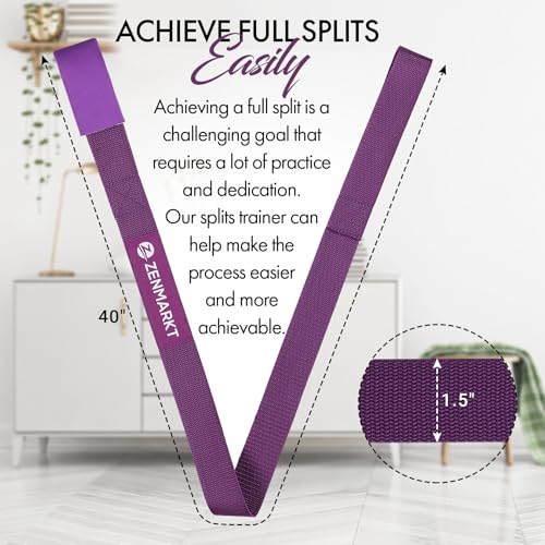Cheer Stretching Strap for Flexibility Training and Stunt Practice | Durable Stretch Band to Improve Flexibility and Range of Motion, Essential Accessory for Cheerleaders - color: Purple