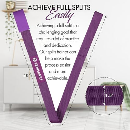 Cheer Stretching Strap for Flexibility Training and Stunt Practice | Durable Stretch Band to Improve Flexibility and Range of Motion, Essential Accessory for Cheerleaders - color: Purple