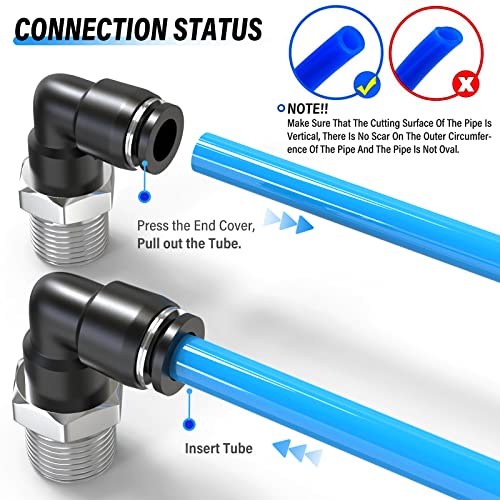 TAILONZ PNEUMATIC Male Elbow 4mm Tube OD x 1/4 Inch NPT Thread 90 Push to Connect Fittings PL4-N2 (Pack of 10) - size: 4mm OD 1/4''MNPT