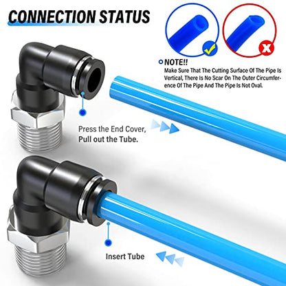 TAILONZ PNEUMATIC Male Elbow 4mm Tube OD x 1/4 Inch NPT Thread 90 Push to Connect Fittings PL4-N2 (Pack of 10) - size: 4mm OD 1/4''MNPT