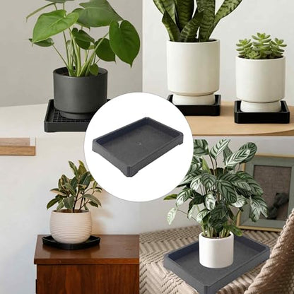 6 Inch Black Plant Saucer Tray, Heavy Duty Resin Flower Pot Drip Tray, Water Catcher for Indoor Outdoor Planters and Seed Starting - size: 6 Inch