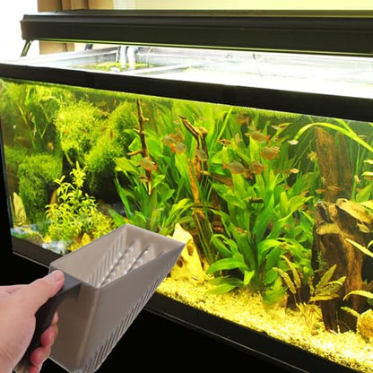 Totority Aquarium Cleaning Shovel for Fish Tank Gravel Removal Plastic Substrate Scoop Tea Color Gravel Cleaning Tool for Aquarium Maintenance