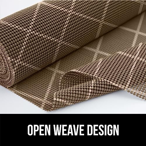 GORILLA GRIP powerGRIP Drawer Shelf and Cabinet Liner, Thick Strong Hold, Non-Adhesive Liners Protect Kitchen Cabinets and Cupboard, Bathroom Drawers, Easy Install, Breathable Mat, 12" x10', Beige - color: Diamond: Beige/Ivory, style: 12" x 10'
