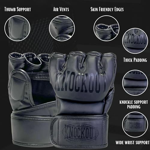 Grappling UFC MMA Gloves for Men Women, Training & Sparring, Martial Arts Punching Bag Gloves with Open Palms Kickboxing Gloves, Muay Thai, MMA - size: X-Large