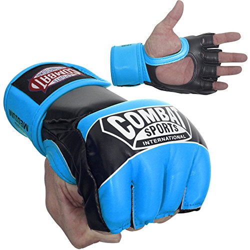 Combat Sports Pro Style Grappling MMA Gloves - color: Blue, size: Youth Large