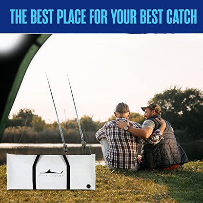 Houseables Fish Bag, Fish Kill Bag, Fishing Cooler, Insulated Carrier for Fishing, Cooling Gear, Big, Waterproof For Kayak, Transport, Weigh In, Catch, Ice, Tuna, Salmon, Bass, Trout, 41x16.5”, 72x30” - size: 41 x 16.5 Inch