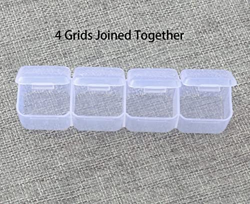 6 Pcs 28 Grids Clear 5D Diamond Painting Embroidery Box, Accessories Storage Containers Adjustable Bead Case with 196 Pcs Label Stickers (28 Grids 6 Pack) - color: 28 Grids 6 Pack