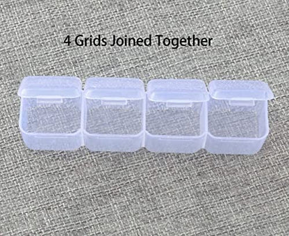 6 Pcs 28 Grids Clear 5D Diamond Painting Embroidery Box, Accessories Storage Containers Adjustable Bead Case with 196 Pcs Label Stickers (28 Grids 6 Pack) - color: 28 Grids 6 Pack