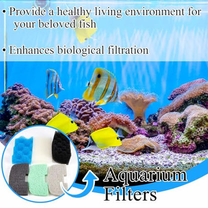 52 Pcs Replacement Filter Media Kit Compatible with Fluval 106/107 Aquarium Filters Include Biological Foams Ammonia Remover Phosphate Pads Nitrite Remover, Towel and Grease - style: 106/107