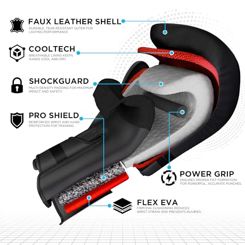 WYOX Boxing Bundle – Focus Mitts & Adult Boxing Gloves Set, Curved Punch Pads, MMA Training Gear for Muay Thai, Kickboxing, Sparring, Punching Bag Workout Equipment
