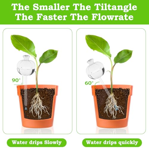 Suyeah 6 Pack Plant Watering Globes Top Fill, Self Watering Planter Spikes Insert, Self Watering Planter Insert Plant Watering Devices Plant Watering Bulbs for Indoor and Outdoor (Pumpkin)