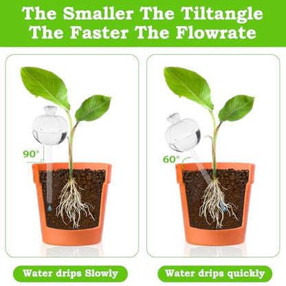 Suyeah 6 Pack Plant Watering Globes Top Fill, Self Watering Planter Spikes Insert, Self Watering Planter Insert Plant Watering Devices Plant Watering Bulbs for Indoor and Outdoor (Pumpkin)