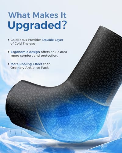 Ankle Ice Pack Wrap PRO, Reusable Gel Foot Ice Pack for Cold Therapy | Heel Foot Ice Pack, Targeted Ankle ColdFocus Cooling, Stays Flexible Frozen, Hot&Cold Therapy, Easy Wear - size: XLx1, style: Pro