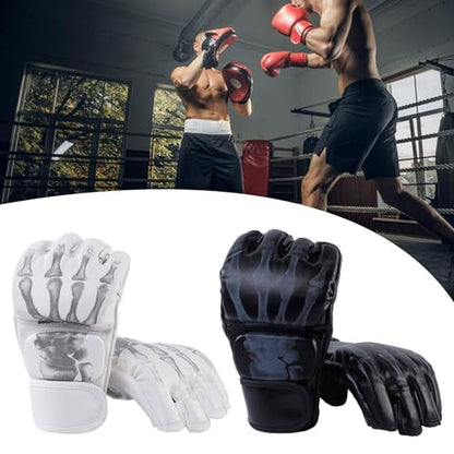 kowaku 2 Pairs MMA Gloves Kickboxing Gloves Half Finger Shockproof with Open Palm Martial Arts Gloves Boxing Fight Gloves for Sanda