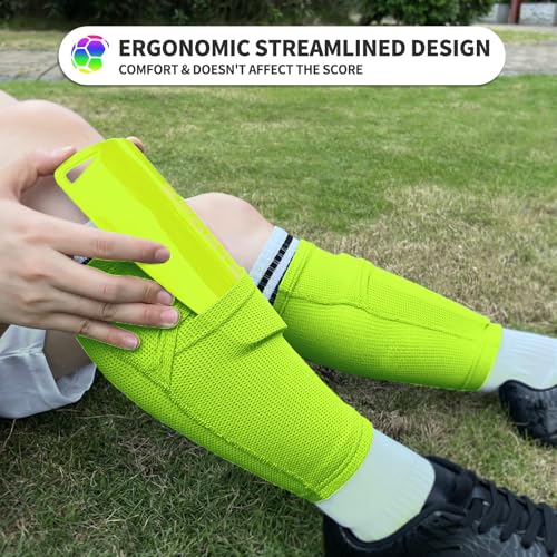 Toddler Kids Youth Soccer Shin Guards with Sleeves for Ages 3-15 - color: Green, size: M ( 3'10" - 4'5" Tall )