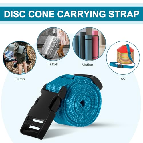 6.5 Feet Strap Cone Carrier,Sport Cone Carrying Strap for Soccer Training and Agility Practice - color: Blue