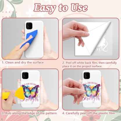 Peacoblue 18 Sheets Rub on Transfers for Crafts, Bible and Butterfly 3.6"x3.9" UV DTF Cup Wraps Waterproof Rub on Cold Transfers Stickers for Wood Glass Metal Cup Tumblers Mirrors Mugs Home Decor - style: Bible And Butterfly