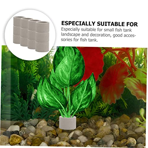 12Pcs Ceramic Aquarium Plant Holders Fish Tank Weights for Water Plants Fixing Rings Underwater Shelter for Small Fish and Shrimp