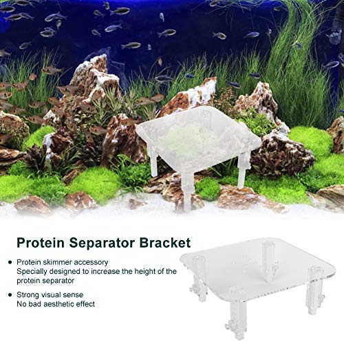 Marine Tank Protein Skimmer Stand, Acrylic Adjustable Height, Protein Skimmer Lifter Elevating Rack, Heightening Pad Accessory, Acrylic Construction, Fits Multiple Sizes, Reduces Resonance Noise, Desi