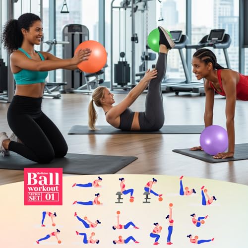 Aoriher 10 Pcs Small Pilates Ball Bulk 9 Inch Mini Yoga Ball - color: Rainbow Color