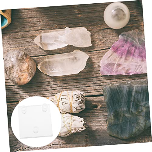 PRETYZOOM Crystal Display Stand Acrylic Rack for Mineral and Crystal Showcases Elegant Three-peg Design for Collectors and Home Decor