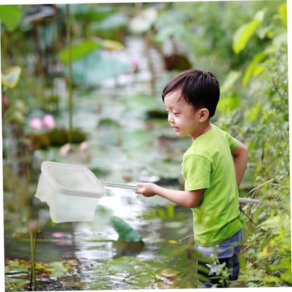 Mikikit Portable Stainless Steel Fish Catch Net with Extendable Handle for Aquarium Escapeproof Design for Fish and Shrimp Small Fishing Net for Aquatic