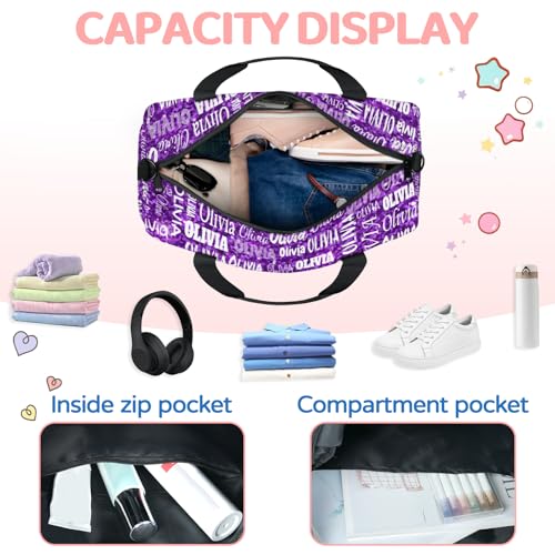 Personalized Sport Ballet Dance Bag, Bright Glitters Dark Purple - color: Purple