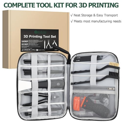 3D Printer Tools Kit Complete 3D Printer Accessories with Scrapers, Files, Tweezers, Brushes & More for Model Finishing Removing and Cleaning – Ideal for Beginners & 3D Printing Enthusiasts