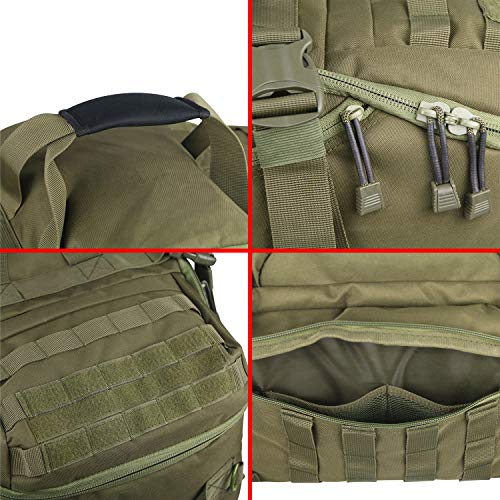 3 in 1 Tactical Travel Duffel Bag Backpack, Heavy Duty Gym Bag 85L,Green | Waterproof 600D nylon, internal collapsible dividers, weekend overnight travel, gym workout,military bag,(27x14x11)In - color: Green, size: 85L,(27x14x11)Inches