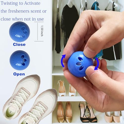Odor Deodorizer Balls for Sneaker, 6 Pack Shoe Deodorizer Balls；20 Sets Disposable Condiment Container with Lid