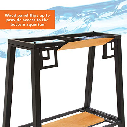 Aqueon Metal 20 Gallon Long/29 Gallon High Fish Tank Aquarium Stand, 30" L x 12" W x 28.25" H - size: 30" x 12" top shelf