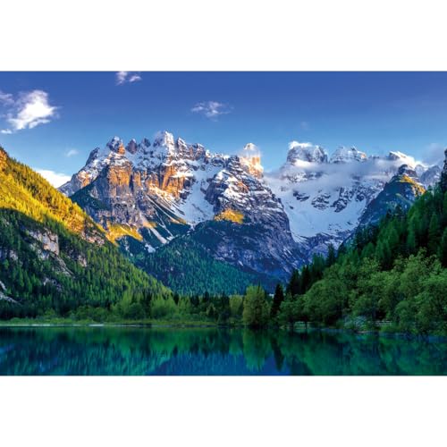 YongFoto Outdoor Nature Scenery Backdrop 6x4ft Lake Mountains Forest Pine Blue Sky Spring Photography Background Party Banner Room Decor Travel Portraits Photoshoot Wallpaper Photo Studio Props - color: Style 4, size: 6ftx4ft