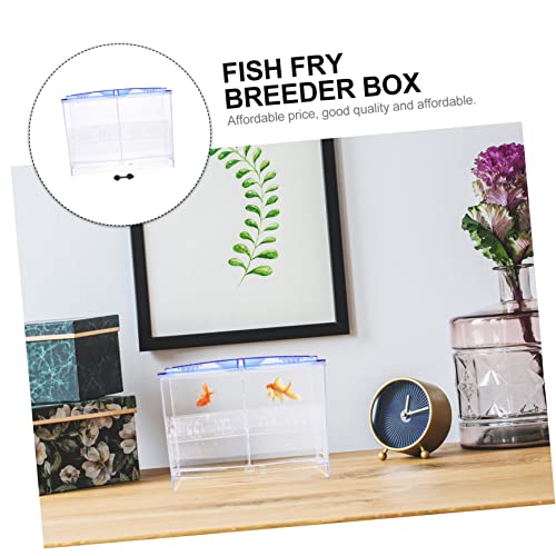 BESPORTBLE Transparent Fish Breeding Box with Suction Cups Double Layer Isolation Tank for Fry Hatching Easy Install Aquarium Breeder for Betta and Shrimp Durable Design with Feeding Access