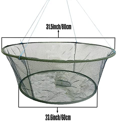Foldable Fishing net Hand cast net, Shrimp net Crab net Fishing net Crayfish Hand cast cage