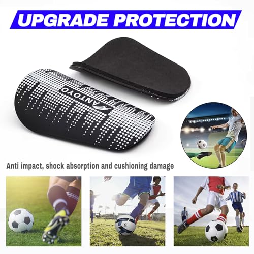 Mini Shin Guards Soccer Kids,Small Protective Gear with Fixed Straps - color: White Stars, size: M(H: 4.5 in,W: 2.9 in)