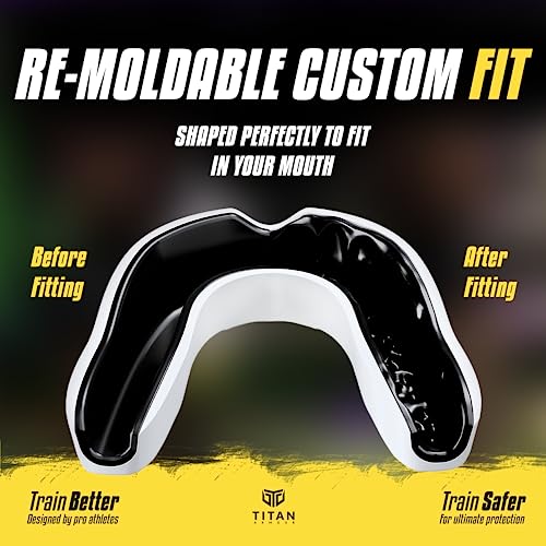 Mouth Guard Boxing, Dual-Layer Boil & Bite Mouthguard, Adult | Premium Dual-Layer | Case Included | Adult & Youth Custom-Fit Mouthpiece | Football, MMA, Hockey, Lacrosse, BJJ, Basketball - color: White, size: Adult Age 11+
